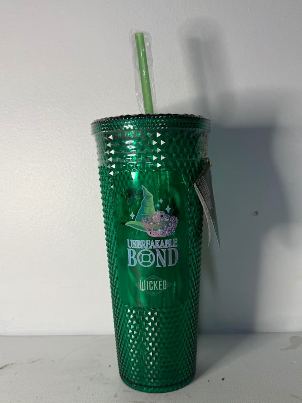 New Sealed Elphaba Wicked Diamond Tumbler Unbreakable Bond Green w/Candy Inside
